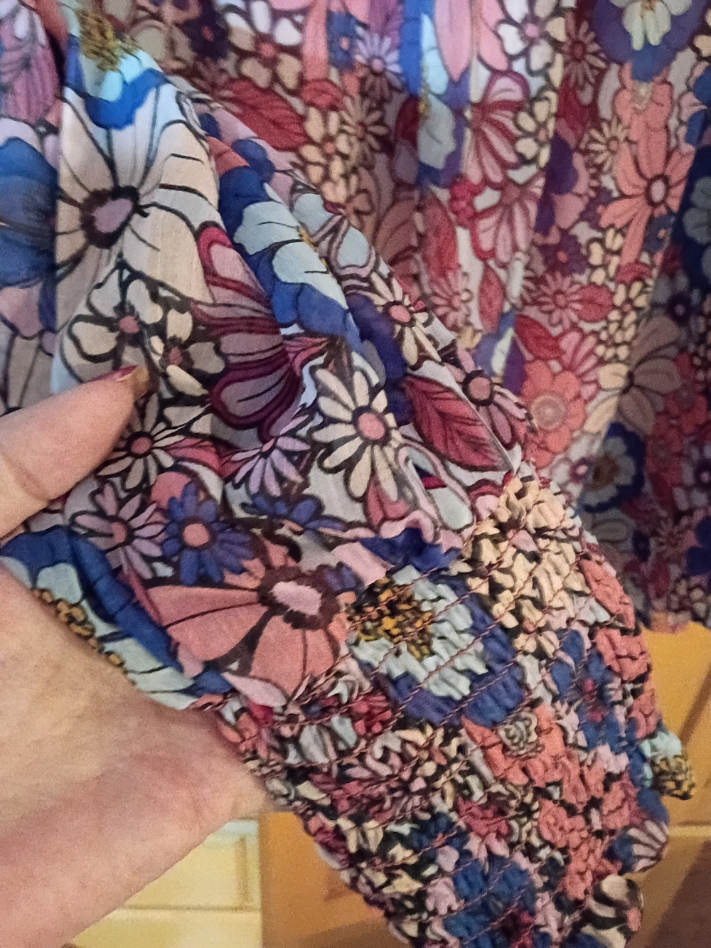Terra & Sky Pink Floral Long-Sleeve Peasant Blouse 28w-30w Nwt - Picture 5 of 14